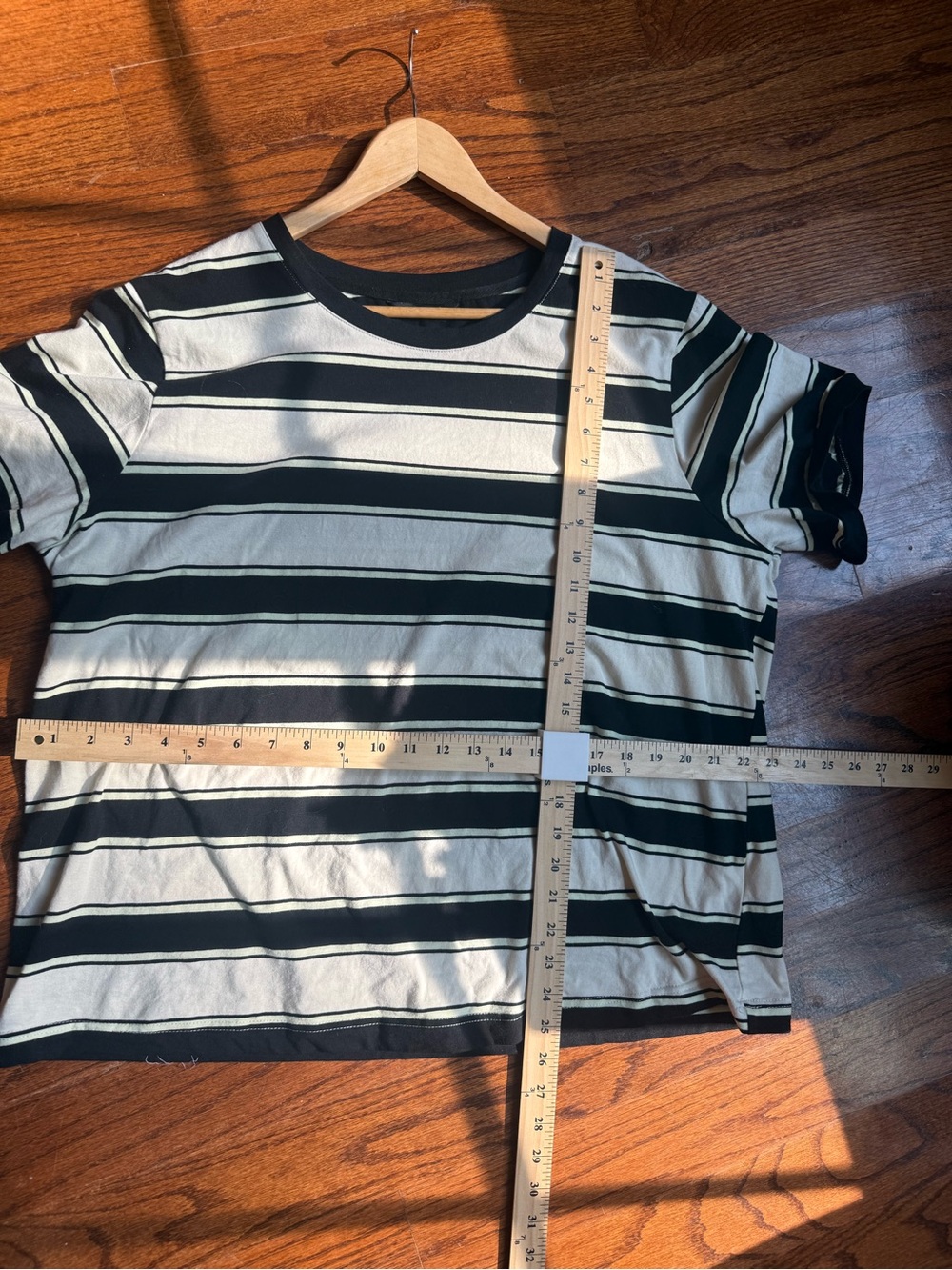 Dokotoo 2X Striped Crewneck Tee - Black & Cream stretch - Picture 6 of 11
